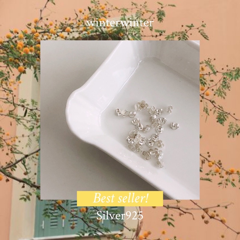 Winterwinter silver925 jewelry : แป้นหลังต่างหูเงินแท้ ( ราคาต่อคู่ )