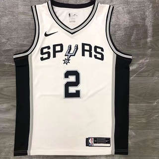 เสื้อกีฬาบาสเก็ตบอล ลาย NBA San Antonio Spurs สไตล์คลาสสิก สําหรับผู้ชาย # เสื้อกีฬาแขนสั้น ลายทีมชาติสวิงแมน 2 Kawhi Leonard Association Edition GHjoem59NLepni73 สีขาว