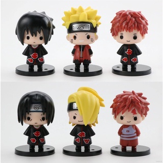 Sam ตุ๊กตาฟิกเกอร์นารูโตะ Itachi Sasuke Deidara Sasori ของขวัญ สําหรับตกแต่งบ้าน 6 ชิ้น