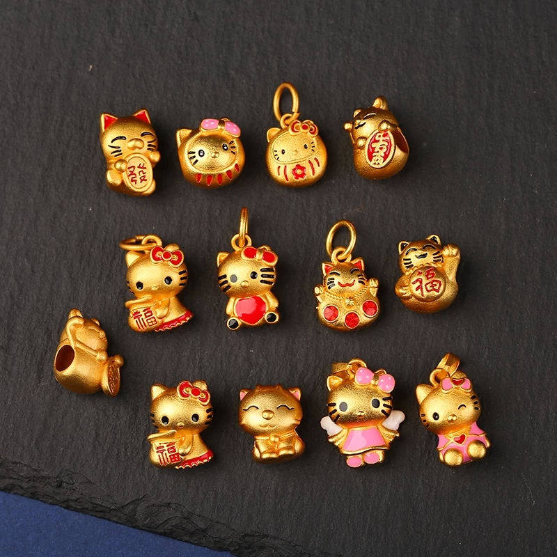 เครื่องประดับ จี้ลูกปัด รูปแมวนําโชค พร้อมจี้หยดน้ํามัน diy thumbnail 8