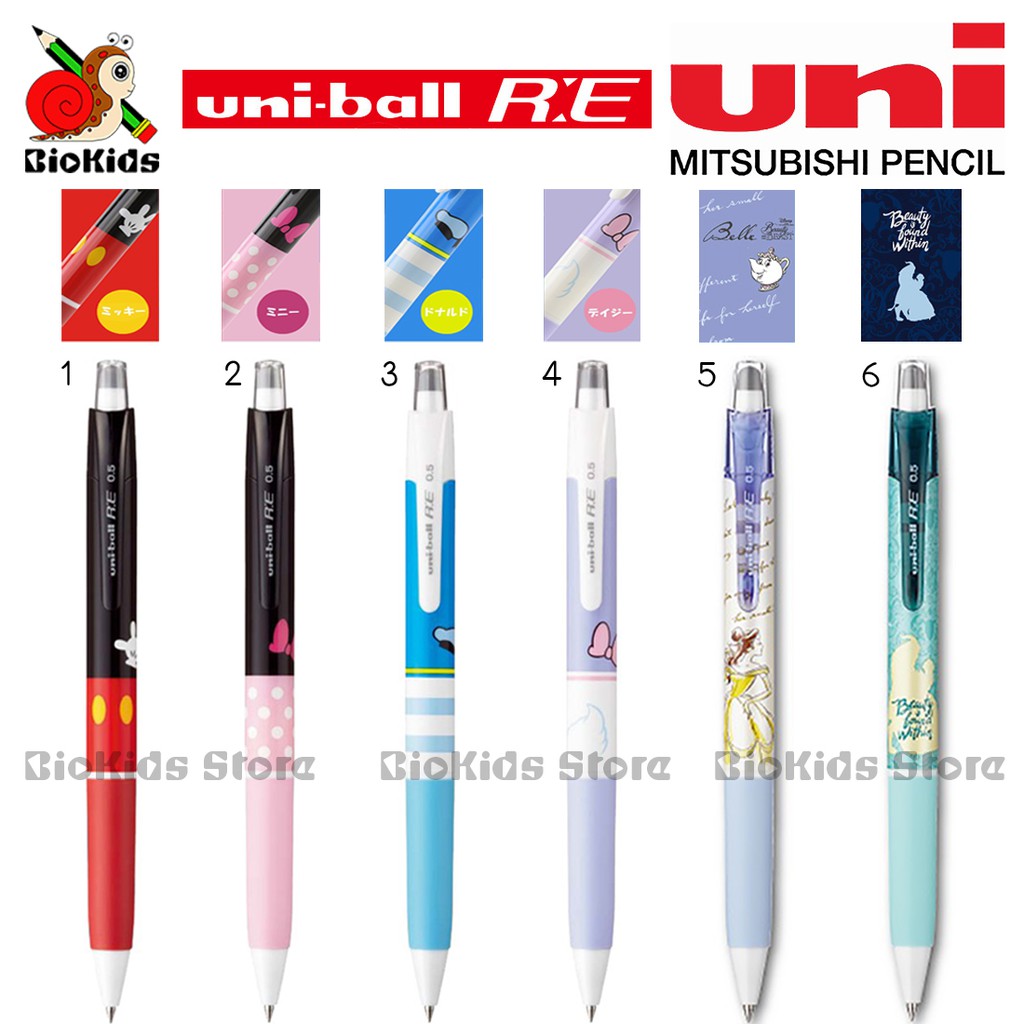 Uni R:E 0.5 ปากกาลบได้ Disney Limited Edition หมึกเจล Cobalt Blue