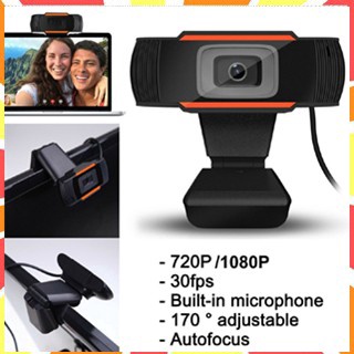 พร้อมส่ง 🔥กล้องเว็บแคม Webcam 1080P HD fixed focus กล้องคอมพิวเตอร์ 480P พร้อม ไมโครโฟน สำหรับ Skype