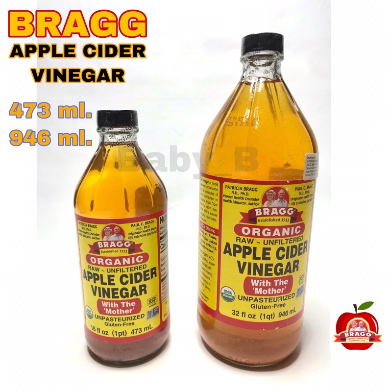 🇺🇸 Bragg Apple Cider Vinegar 946 ml. และ 473 ml. น้ำส้มแอปเปิ้ลหมัก จากอเมริกา🍎🍎