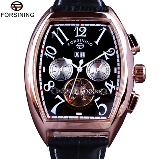 Forsining Date Month Display Rose Golden Case Mens Watches Top Brand Luxury Automatic Watch Clock Men Casual Fashion Clo