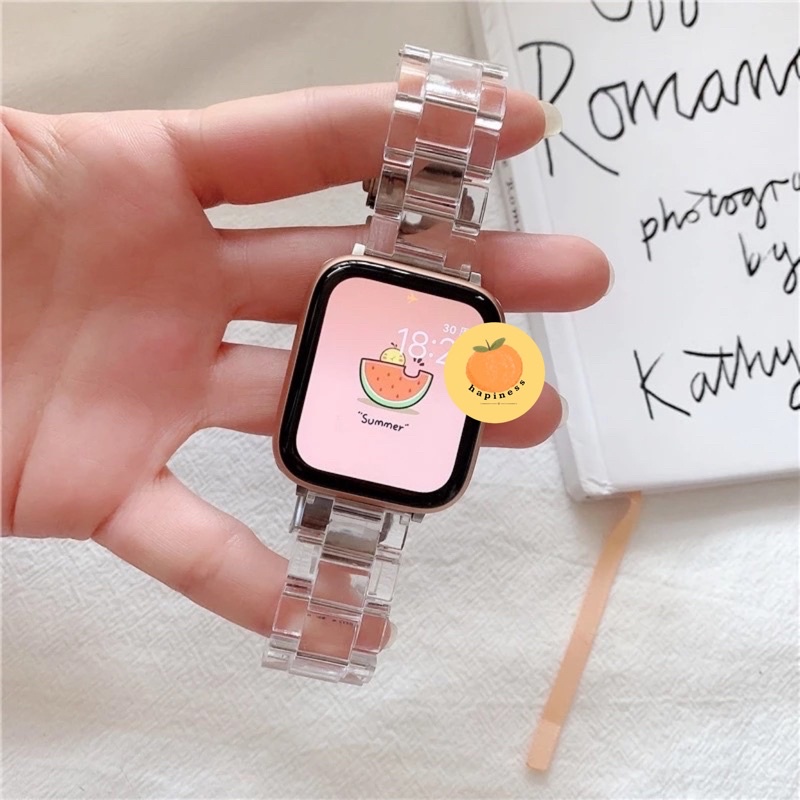 Sสายแอปเปิ้ลวอช i watch se Sport Transparent สายนาฬิกาข้อมือ for i Watch Band 6 5 4 3 2 1 iwatch 40ม
