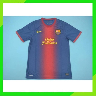 เสื้อกีฬาแขนสั้น ลายทีมชาติฟุตบอล Barcelona 12-13 ชุดเหย้า สไตล์เรโทร