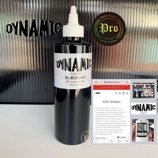 สีสักแท้ DYNAMIC BLACK สีไดนามิค ขนาด 8 ออนซ์ ขน่าด 1 ออนซ์
