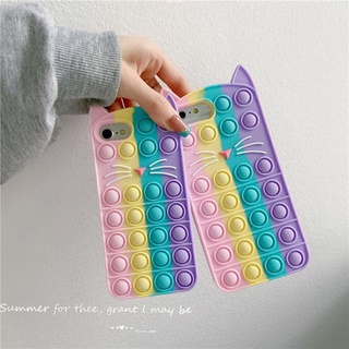 เคส-For Realme C11 C25 Realme C21Y Realme C17 C12 5 Realme 5i 6i Realme C3 Cat Pop Push It Bubble|DSD