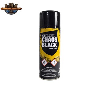 [BSFพร้อมส่ง] Citadel : SPRAY: CHAOS BLACK (400ML) โมเดลเกมสนามจำลอง