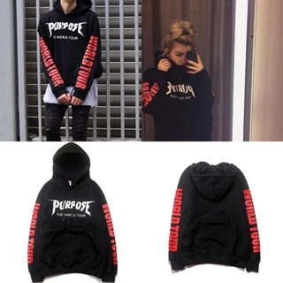 เสื้อกันหนาว เสื้อฮู้ด Justin Bieber Purpose The World Tour เสื้อแฟชั่น