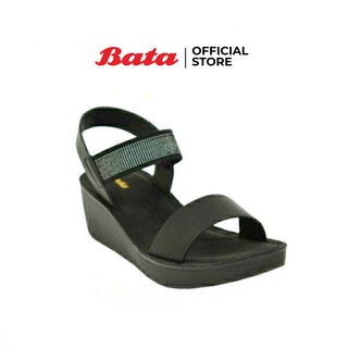 Bata LADIESSUMMER รองเท้าส้นตึก SANDAL CONTEMP แบบรัดส้น สีดำ รหัส 5616157