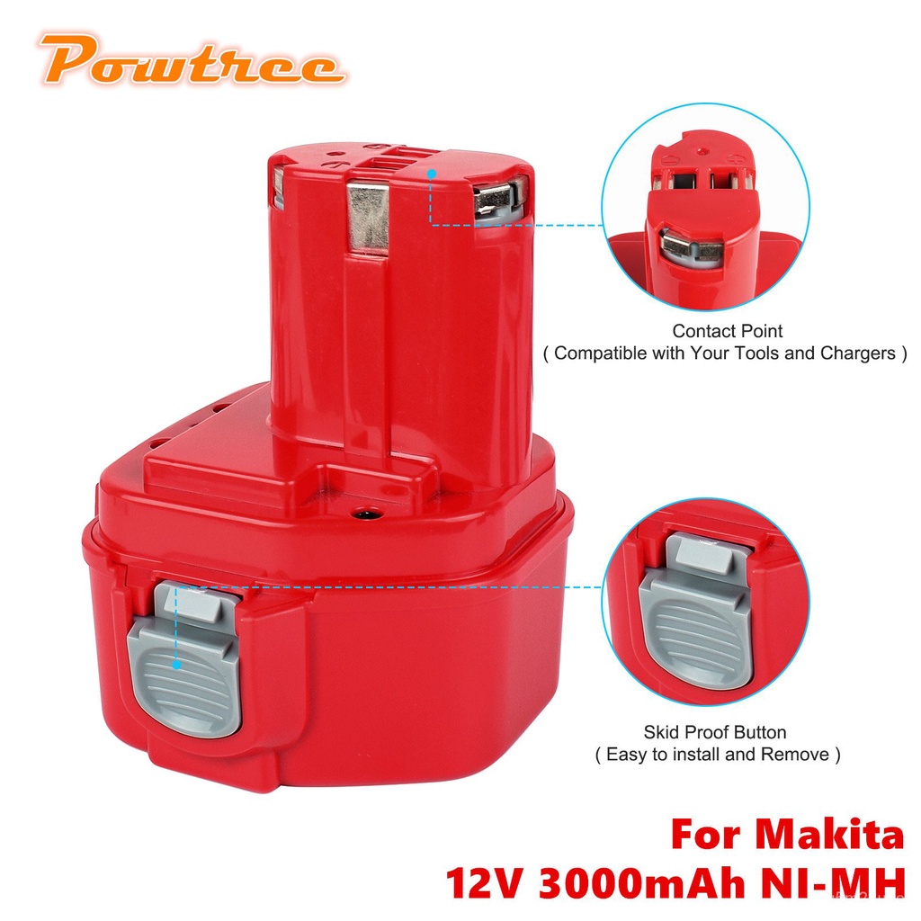 3000mAh แบตเตอรี่ทดแทนสำหรับ Makita 12V Ni-MH แบตเตอรี่เครื่องมือ Bateria PA12 1220 1222 1235 1233S 6271