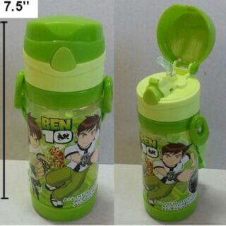 กระติกน้ำ เบนเทน BEN10 มีหลอดในตัว สายสะพายถอดได้ ขนาดสูง 7.5 นิ้ว PBA Free