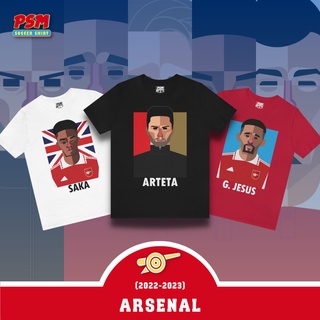 คอลูกเรือPSM เสื้อยืดลายนักฟุตบอล อาร์เซน่อล 2022/23S-5XL