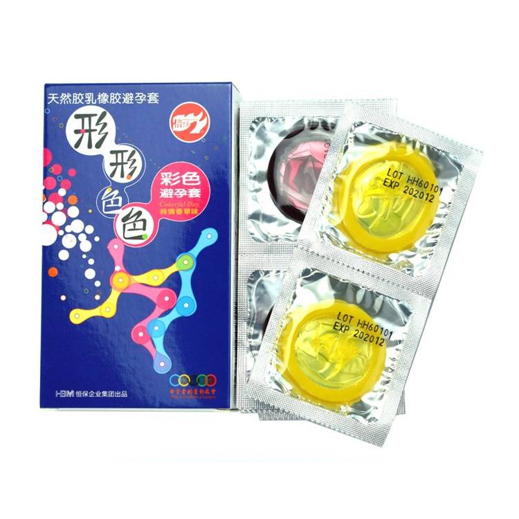 Color full day condom party size 52mm box 10pcs. - niwet_store - ThaiPick