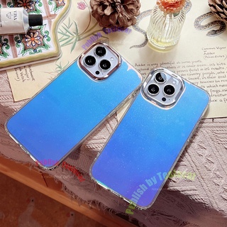 🇯🇵 เคสโทรศัพท์มือถือแบบใส กันกระแทก แต่งกลิตเตอร์คริสตัล สีม่วง สําหรับ iPhone 14 13 12 Pro Plus 13Pro 12Pro 11 ProPlus