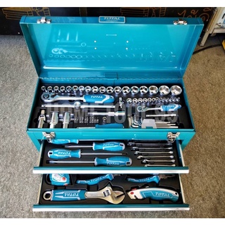 TOTAL ชุดเครื่องมือช่าง 97 ชิ้น รุ่น THPTCS70971 พร้อมกล่องเก็บเครื่องมือ 97 pcs Tool Chest Set เครื่องมือช่าง