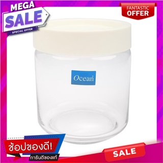 ขวดโหลแก้วฝาดึง OCEAN POP JAR 0.5 ลิตร สีขาว ขวดโหล GLASS CANISTER OCEAN POP JAR 0.5L WHITE