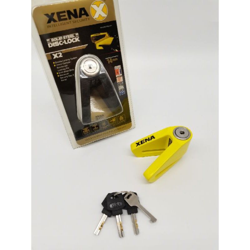% XENA X2 SOLID STEEL DISC LOCK Y15ZR LC135 NVX155 NMAX155 RS150 R15 VF3I185 R25 MT07 MT09 Z900 Z100