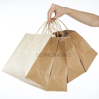 DEDEE (ราคาส่ง) ถุงกระดาษหูหิ้ว(25ใบ/แพ็ค) ถุงกระกาษคราฟท์หู…