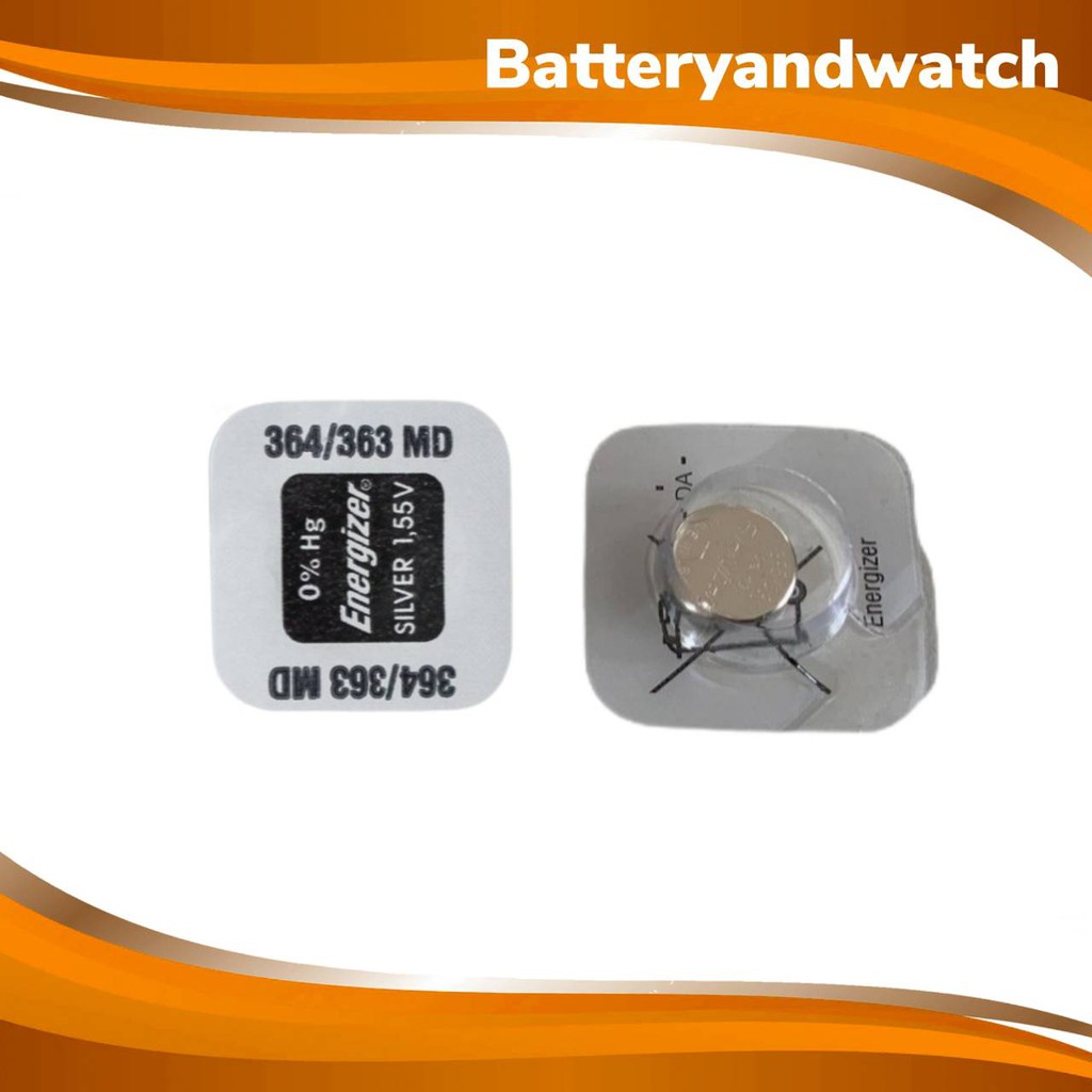 ถ่านกระดุม ถ่านนาฬิกา แพ็ค 1 เม็ด Energizer 364/363 MD , 364 , 363 ใช้ได้ทั้ง 2 ระบบ 1.55V. 0%hg *ขอ
