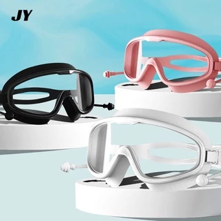 ผู้ใหญ่ Goggles แว่นตาว่ายน้ำสำหรับผู้ชายและผู้หญิง แว่นตาดำน้ำ HD กันน้ำและกันหมอก แว่นตาว่ายน้ำแฟชั่นกรอบใหญ่