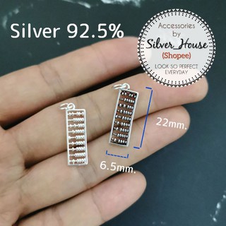 จี้เงินแท้​ 92.5% จี้ลูกคิด​ จี้มินิมอล สีเงินล้วน/ สีเงินลงดำ สวยมากค่ะ