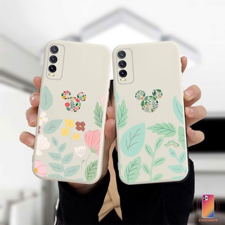 เคสโทรศัพท์มือถือแบบนิ่ม VIVO Y12A Y33S Y91C Y12S Y12 Y20 Y21 2021 Y30 Y21S Y20S Y12i Y15S Y91 Y30i Y93 Y95 Y15 Y17 Y53 Y50 Y53S Y51 Y51A Y1S Y11 Y31 Y20i Y91i Y90 Y51S Y15S Y15A Y10 Y21T ขอบตรง ลายดอกไม้ มิกกี้ มินนี่เมาส์ สําหรับ เคสวีโว่