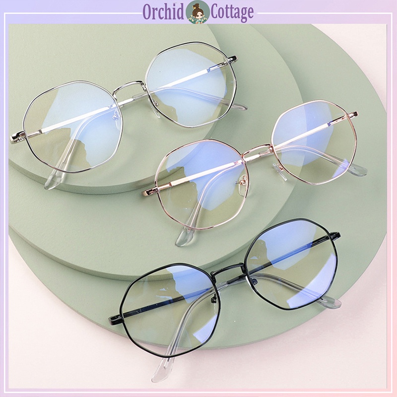 [จัดส่งจากกรุงเทพ] แว่นกรองแสงแฟชั่นเกาหลี กรอบโลหะกรองแสงสีฟ้า แฟนวรรณกรรม unisex