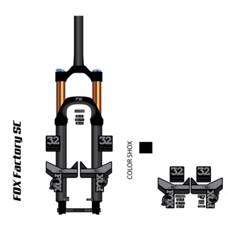สติ๊กเกอร์ติดโช๊ค Fox factory sc 32 Option2 ส่งฟรีทั่วประเทศ