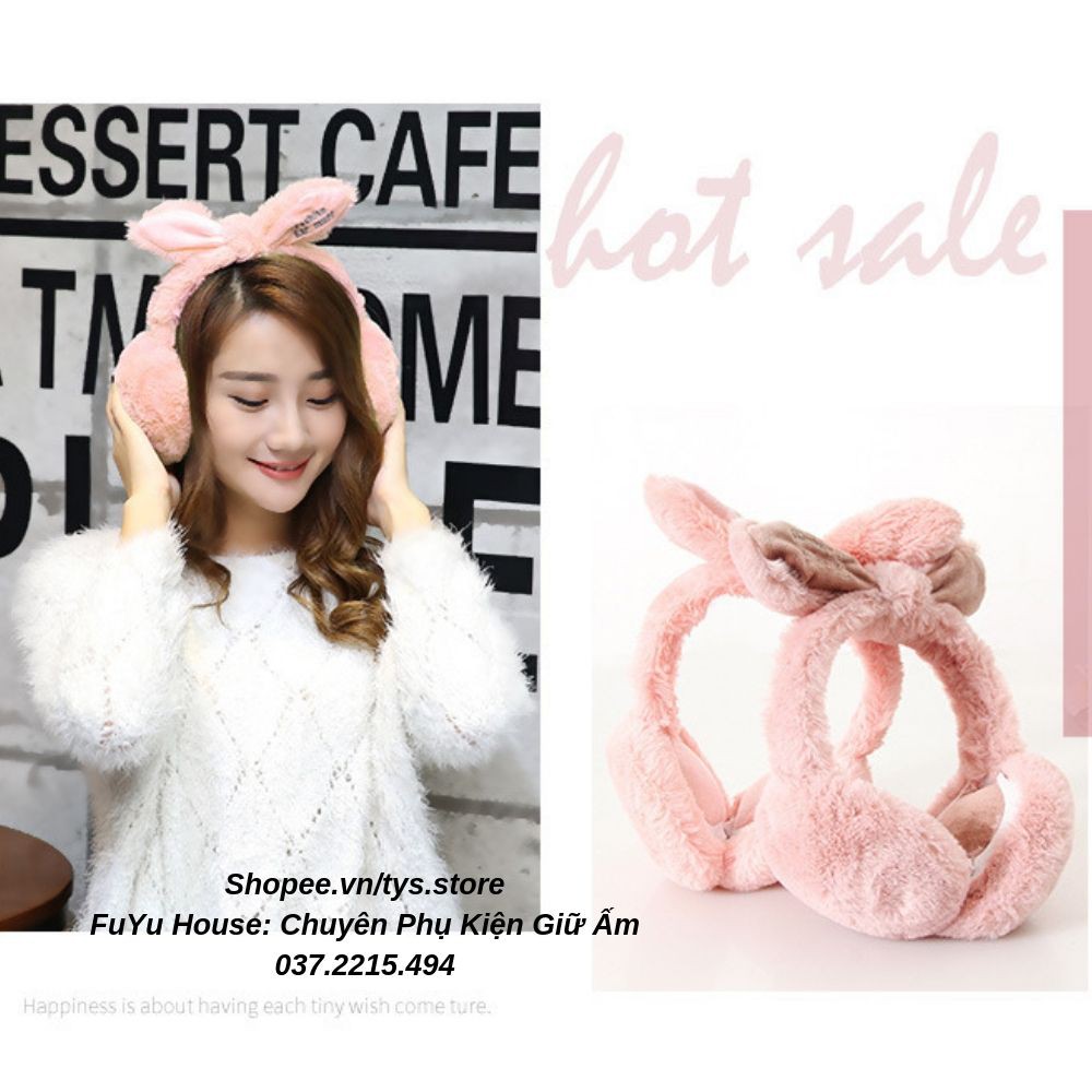 เครื่องอุ่นหูกระต่ายผ้าฝ้ายสไตล์เกาหลีน่ารัก - FuYu House