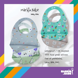 MARKIN.Babe I Silicone Baby Bibs ผ้ากันเปื้อนเด็กทารกซิลิโคน มีกระเป๋ากันอาหารหก 100% food grade silicone