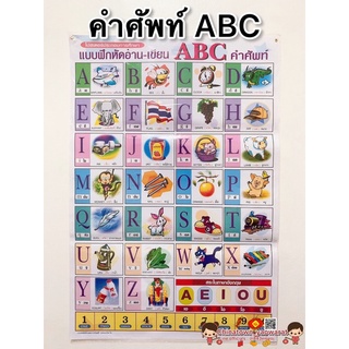 โปสเตอร์ แบบฝึกอ่าน-เขียน ABC🌈โปสเตอร์สื่อการเรียนรู้ ก-ฮ สูตรคูณ ท่องจำ สอน อนุบาล ตินตินชวนท่อง หนูน้อยหัดจำ ภาษาไทย