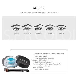 พร้อมส่ง!! 12สี เจลเขียนคิ้ว อายไลเนอร์เจล เจลอายไลเนอร์ handaiyan