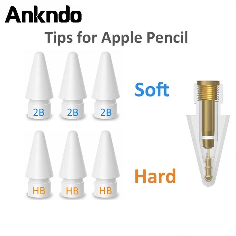 Ankndo ปลายดินสอ แบบนิ่ม แข็ง สําหรับ i-Pad Stylus 2B HB 1st 2nd Generation