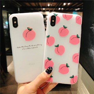 เคส OPPO A12 A52 A31 A91 A9 A5 2020 A1K A7 F11 Pro A5S F9 F5 Youth A3S F1s Realme C1 C2 F1s A83 Case Fruit Peach Soft Silicone Slim TPU Cover