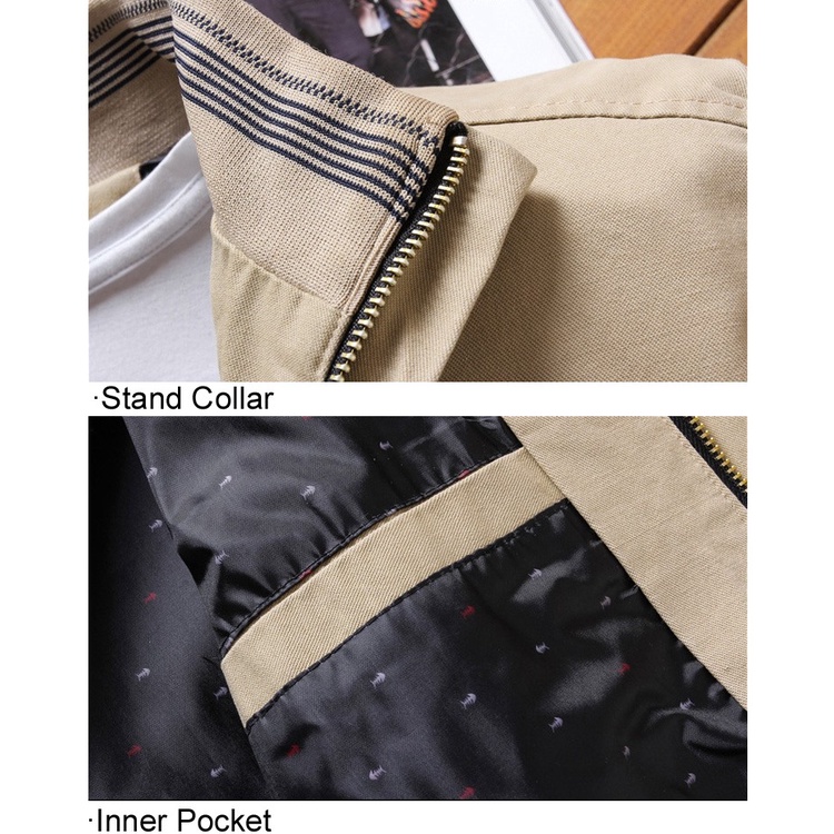 JEEP SPIRIT 1941 ESTD เสื้อแจ็กเก็ตเบสบอลลําลอง กันลม เข้ารูป แฟชั่นฤดูใบไม้ผลิ ฤดูใบไม้ร่วง สําหรับผู้ชาย ราคา ถูกที่สุด ดีลบีเคเค แกลเลอรีภาพที่ 7