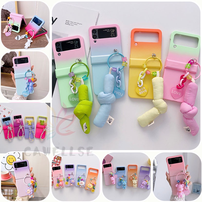 ดอกไม้น่ารักพืชปลอกใส Samsung Galaxy Z Flip 4 Z Flip 4 5G Z Flip 4 Zflip4 พิมพ์ฮาร์ดกันกระแทกป้องกัน