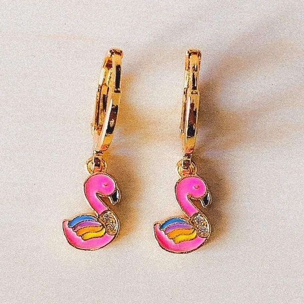 ล่าสุดต่างหูเด็ก / ต่างหูเด็ก Xuping รุ่น Flamingo Gold Xuping