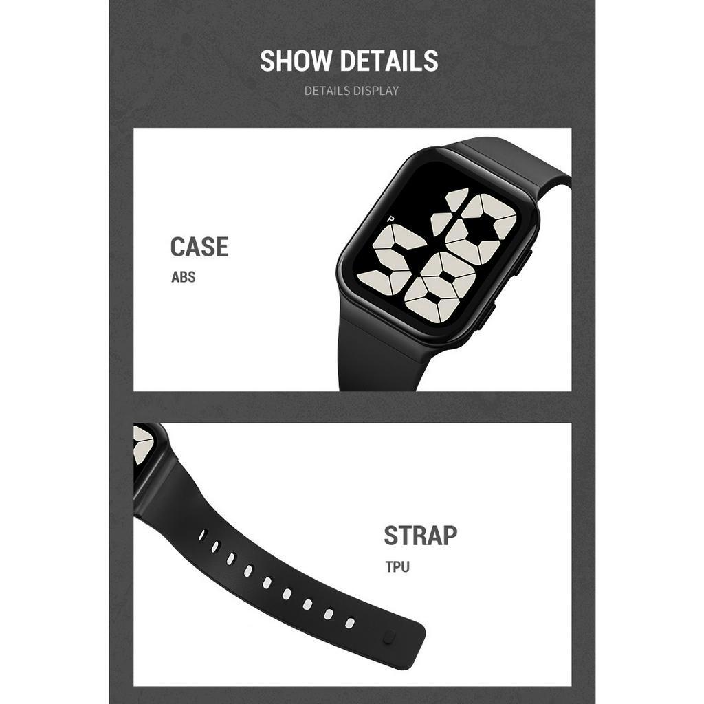 Skmei นาฬิกาข้อมือดิจิทัล อิเล็กทรอนิกส์ สายหนัง PU กันน้ํา หรูหรา สไตล์สปอร์ต แฟชั่นสําหรับผู้ชาย และผู้หญิง - รูปที่ 6