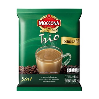 MOCCONA มอคโคน่าทรีโอ กาแฟปรุงสำเร็จชนิดผง เอสเปรสโซ 3อิน1 18 ก. x27 ซอง