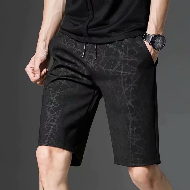 ❃⊙MAMCWMMZ ลด 50%  ELAND_SHOPกางเกงขาสั้นผู้ชาย กระเป๋ามีซิป ผ้าเนื้อดี (สีดำ)/L-3XL