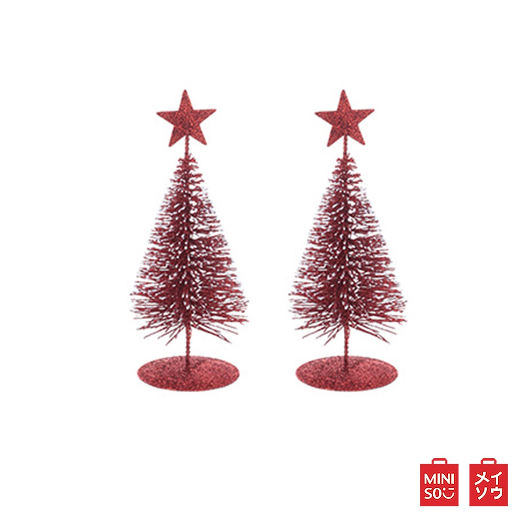 MINISO ต้นคริสต์มาสขนาดเล็ก 2 ชิ้น Iron Wire Christmas Tree