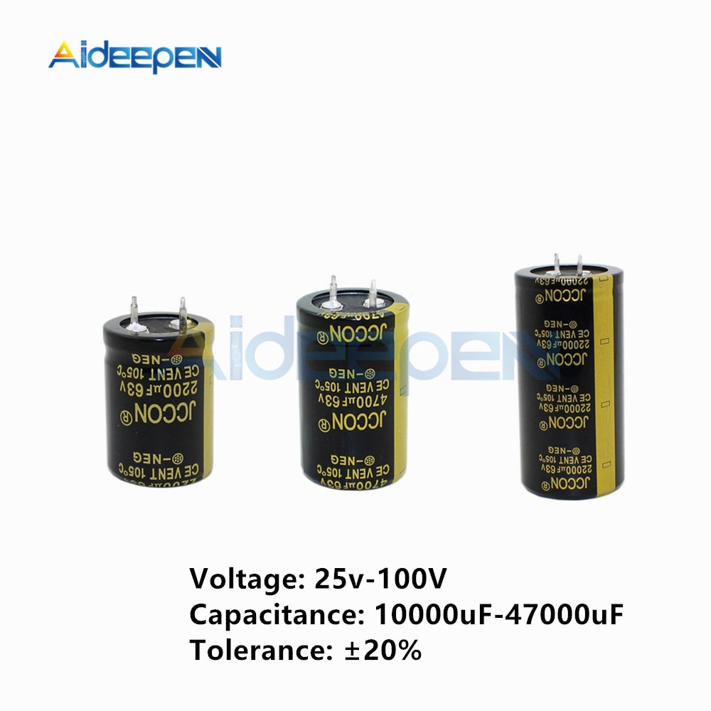 1pcs อลูมิเนียม Electrolytic Capacitor 25V 50V 63V 80V 100V 10000uF 15000uF 22000uF 47000uF