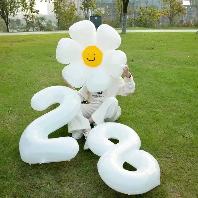 1/3/5/10 ชิ้น ดอกเดซี่สีขาว ฟอยล์ ลูกโป่ง คริสเตน วันเกิด ปาร์ตี้ ตกแต่ง บอลลูน ธีมฮาวาย ภาพร้อน อุปกรณ์ประกอบฉาก ของเล่นเด็ก ลูกบอล - รูปที่ 4