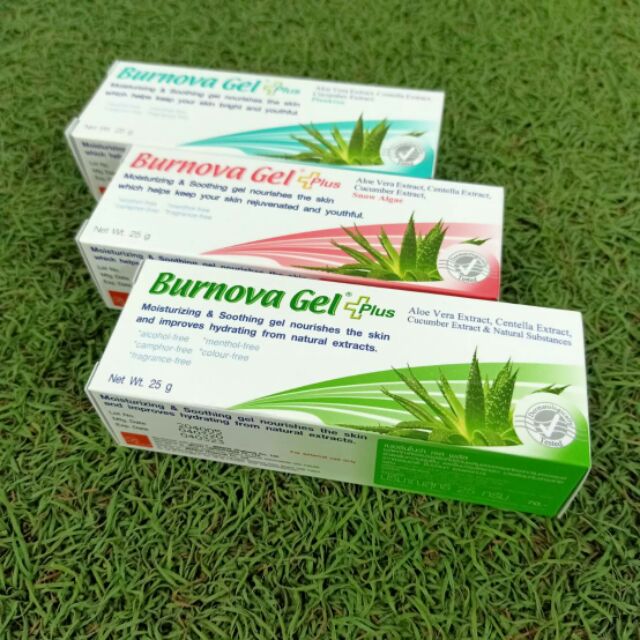 🅱️urnova Gel Plus Alovera Extract ว่านหางจระเข้25 กรัม 3สูตรทางเลือกดูแลผิว