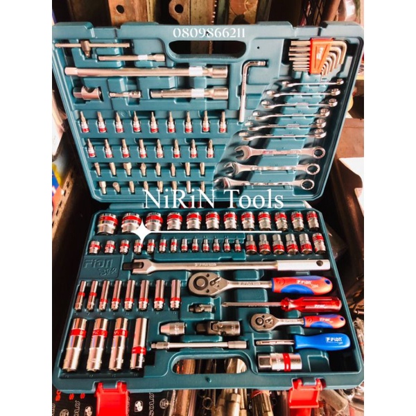 FION STAR บล๊อกชุดใหญ่ 112ชิ้น บล็อกชุดใหญ่ 1/2" & 1/4" ชุดเดียวเอาอยู่ จบทุกงานช่าง ชุดบล็อก112FION