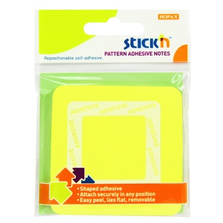 กระดาษโน้ตกาวในตัว แถบกาวรอบด้าน DIE-CUT 360° Adhesive Notes STICKN #21541 ขนาด 70x70 มม. สีเหลืองนีออน (PC)