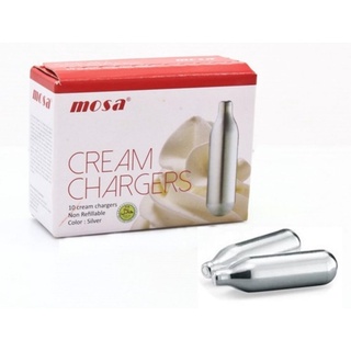 Mosa Whipped Cream Charger หลอดเติมก๊าซวิปปิ้งครีม 1 กล่อง (10 ชิ้น) 1x10pcs.