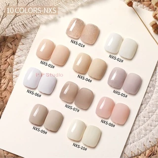 AS สีเจล สีทาเล็บ โทนสีนู้ด อ่อนนุ่ม 10เฉดสี ขนาด 15ml. รหัส NXS